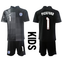 Billiga England Jordan Pickford #1 Målvakt Barnkläder Hemma fotbollskläder till baby VM 2022 Kortärmad (+ Korta byxor)